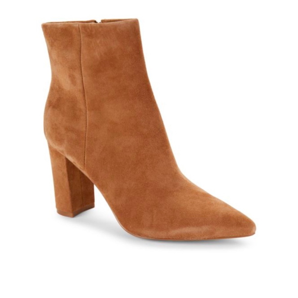 Marc Fisher Ulani 76MM Suede Block Heel Ankle Boots, Size 8